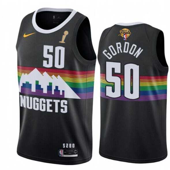 Men's Denver Nuggets #50 Aaron Gordon Black 2023 Finals Champions City Edition Stitched Basketball Jersey,We sell and wholesale Men's Denver Nuggets #50 Aaron Gordon Black 2023 Finals Champions City Edition Stitched Basketball Jersey on line form chian!